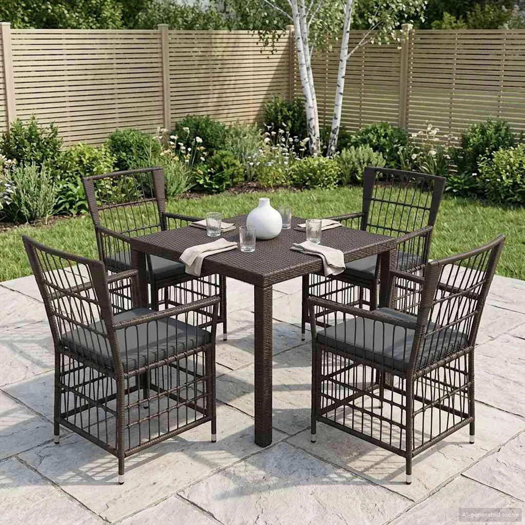 Sedie da giardino 4 pz Nero 42025130