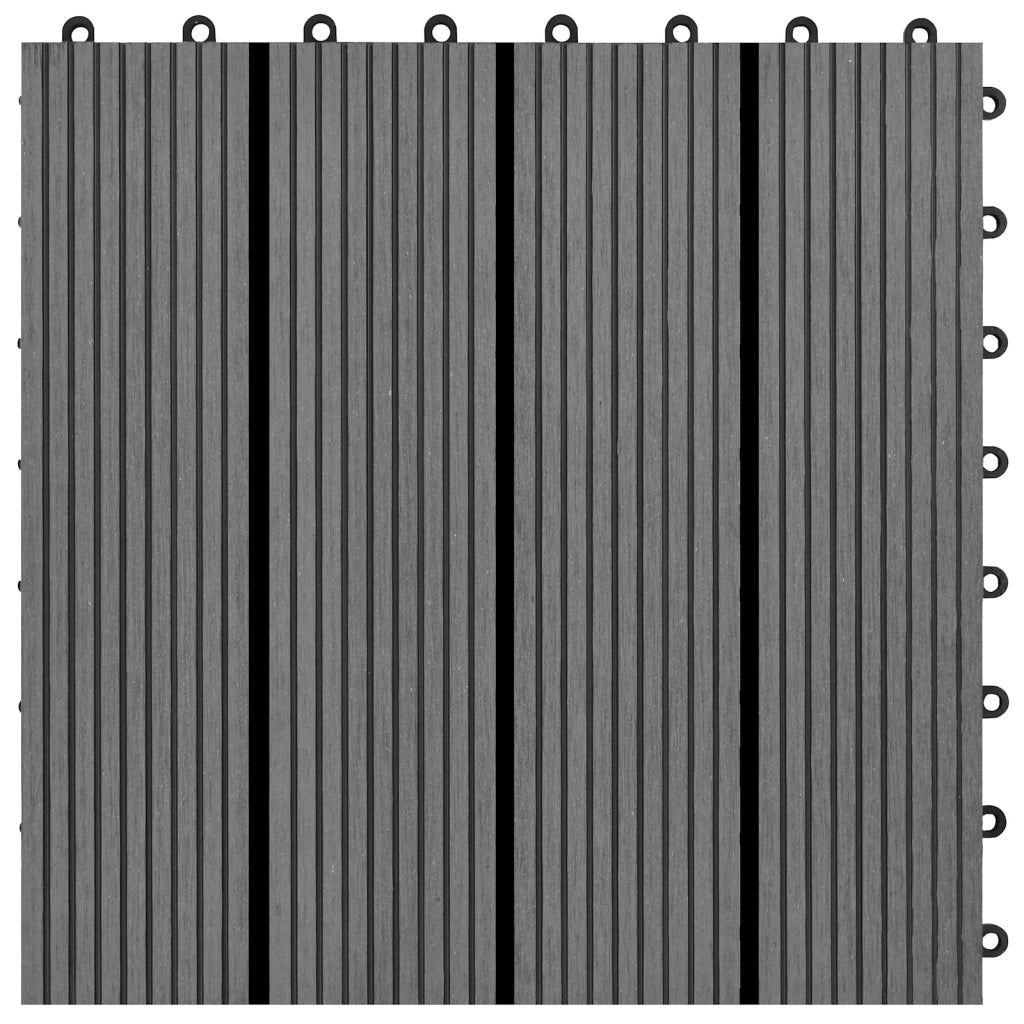 Piastrella per Decking 11 pz Grigio 30 x 30 cm WPC CFW6651965