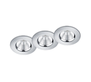 Faretto da Incasso Led Interno Soffitto Rotondo Cromo 3Pz Zagros GD Trio