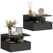 Comodino sospeso con cassetto ¨C Xylo ¨C nero 35x32x22.5 cm set 2 pezzi