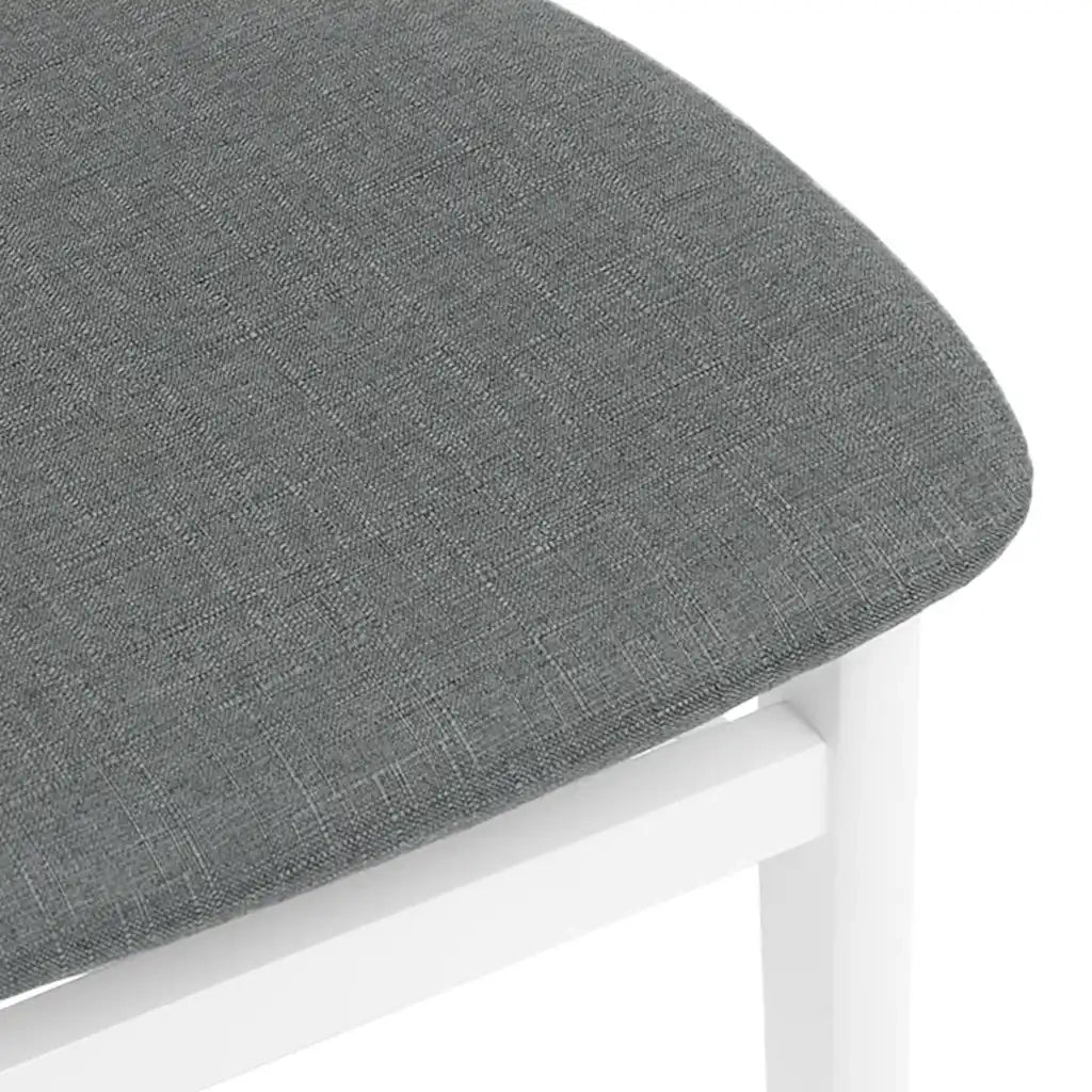 Sedie da Pranzo con Cuscini 2 pz Bianco Legno Massello di Hevea 4102439