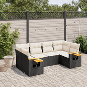 Set Divano da Giardino 6 pz con Cuscini Nero in Polyrattan 3259501