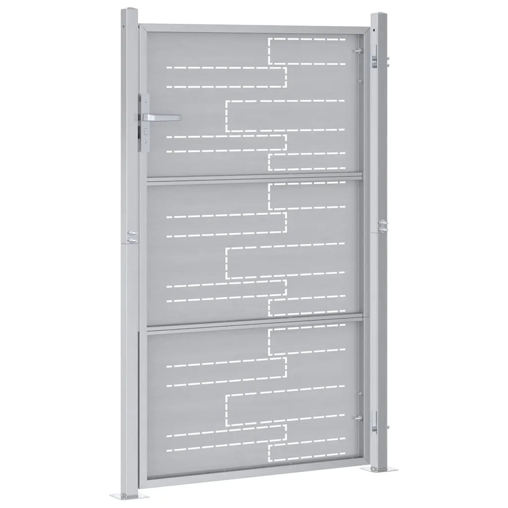 Cancello da giardino Argento 85 x 120 cm Acciaio inossidabile