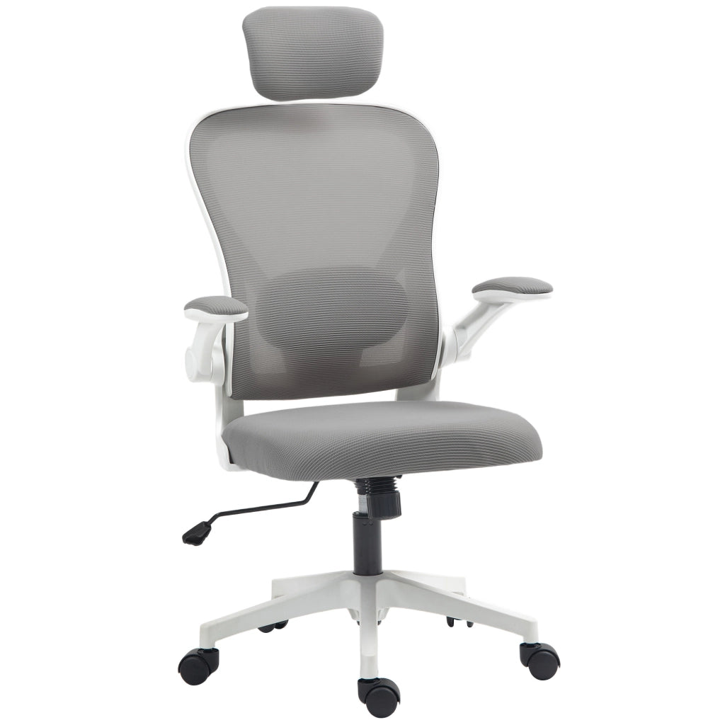 Sedia da ufficio in rete traspirante ¨C zephmum ¨C grigio, regolabile in altezza
