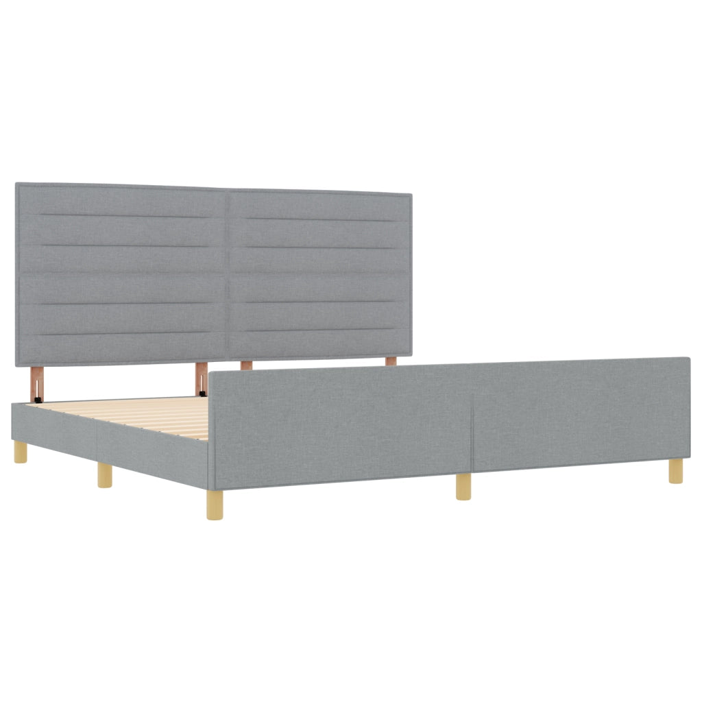 Letto in Grigio Chiaro di , 200x200 cm, Tessuto