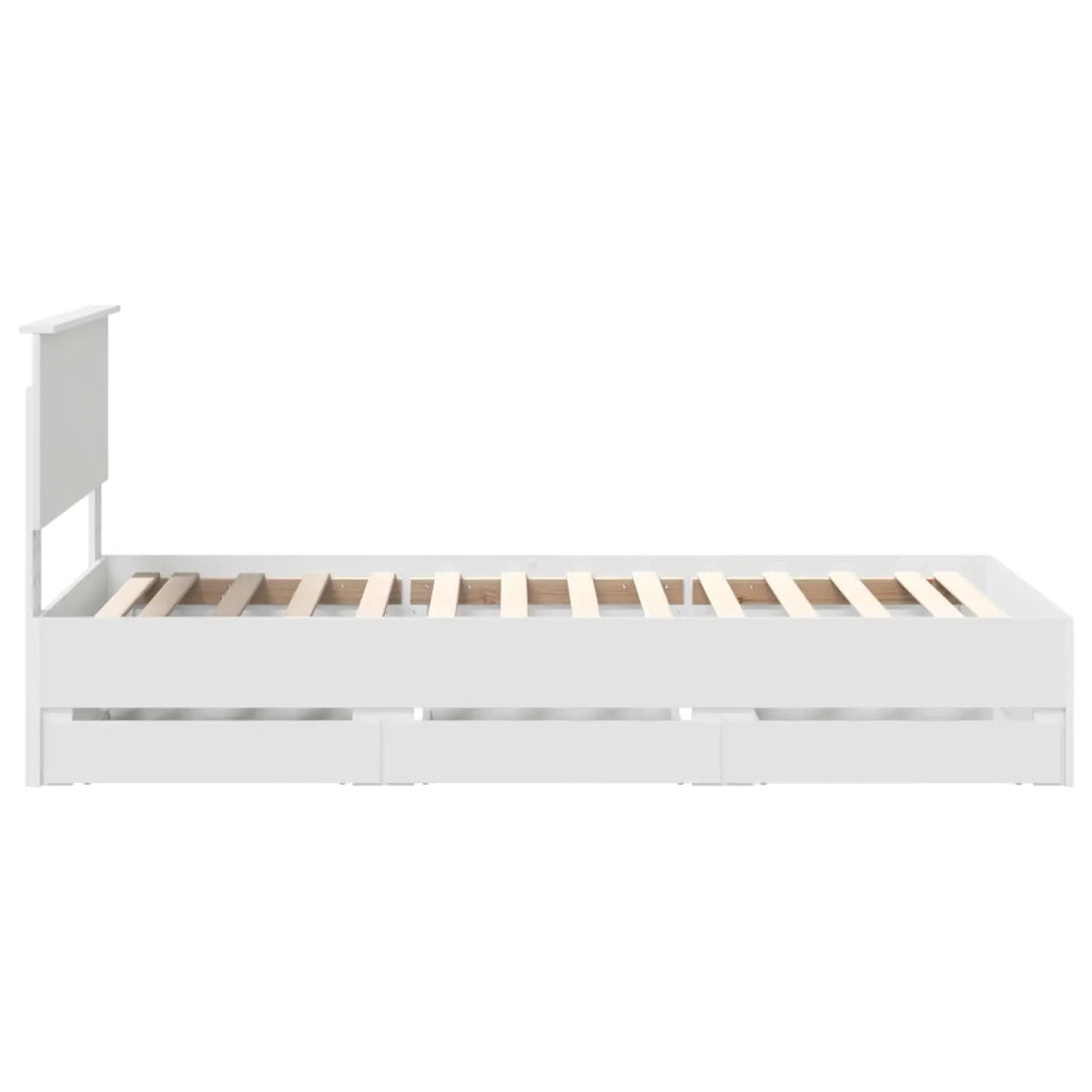 Letto singolo | Letto per adulti | Struttura del letto Bianco 90 x 190 cm Legno Ingegnerizzato