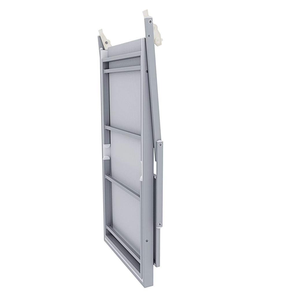Lettino Sdraio Prendisole Professionale Richiudibile In Alluminio E Textilene con Tettino Parasole Orientabile Lettino Relax Mare Spiaggia Piscina Giardino Solarium 182 x 60 x 38 Cm Bianco