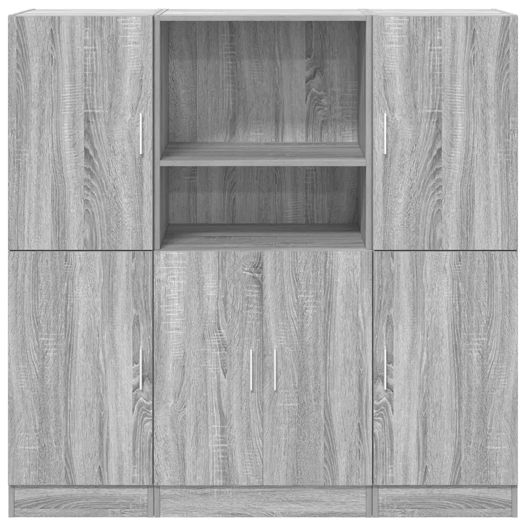 Set di Mobili da Cucina 3 pz Grigio Sonoma in Truciolato 3324156