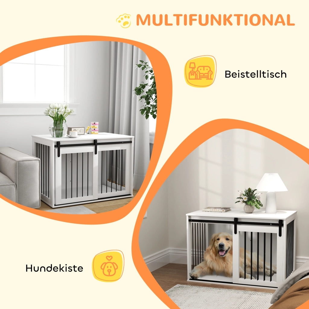 Casetta per Cani con Ante Scorrevoli ¨C Zephmum ¨C 98x58x61 cm Noce