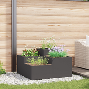 Fioriera da Giardino 80x80x48 cm Acciaio Nero