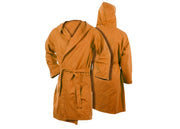 Accappatoio Con Cappuccio In Microfibra Taglia Adulto Unisex In Tinta Unita - S - Arancio