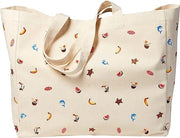 Borsa a tracolla per donne e uomini, bordata, tela di cotone naturale, 50 x 20 x 40 cm (l x b x h), tela di cotone naturale, Senza cinturino per spalla, Modello 01