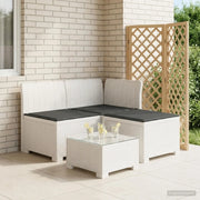 Divano da esterno-Divano da Giardino 3 posti con cuscini in look rattan PP Bianco 617372