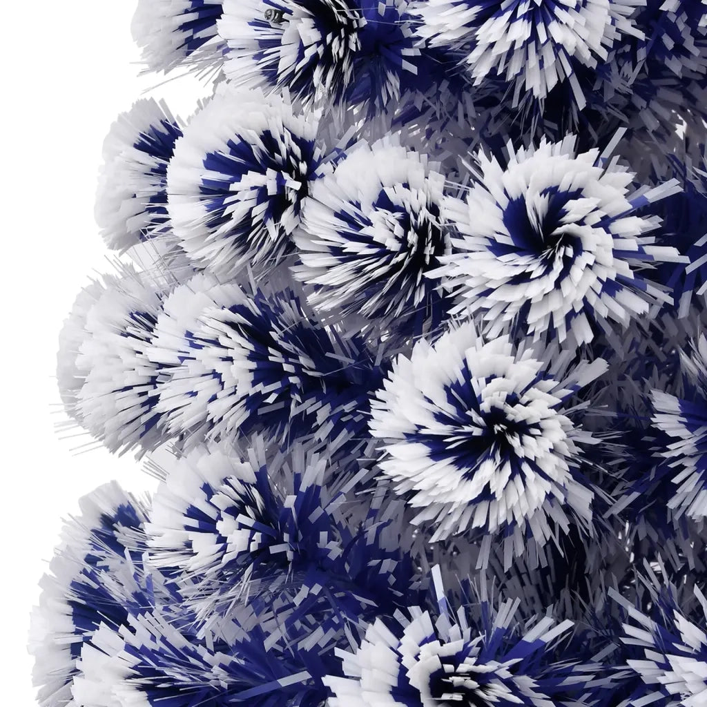 Albero Natale Preilluminato Bianco e Blu 120 cm in Fibra Ottica 328455