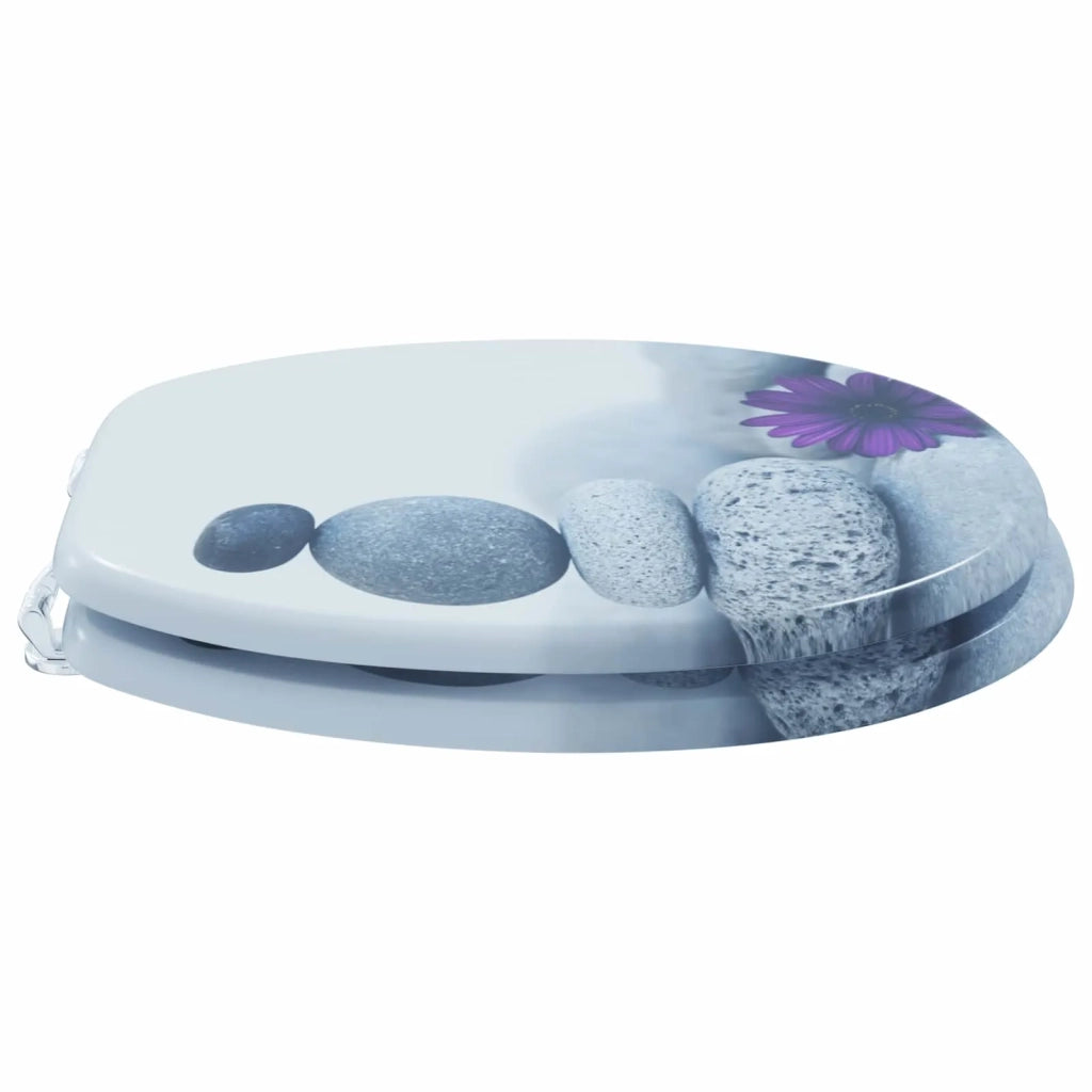 Sedile per toilette con chiusura morbida Grigio 44 x 38 cm