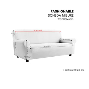 Copridivano Elasticizzato 3 Posti in Poliestere e Cotone Fashionable Bordeaux