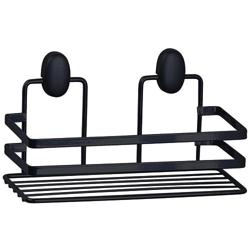 Mensola doccia rettangolare 1 ripiano in acciaio nero opaco Linea Cover Black Feridras