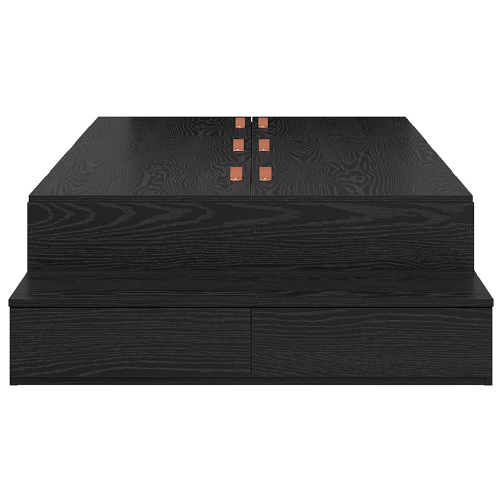 Struttura letto con contenitore in quercia nera 80x200 cm