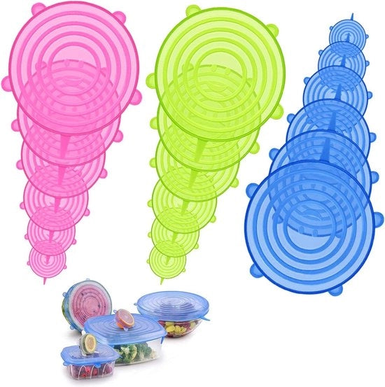 Tappi in Silicone Riciclabili - 24 Stuks - 6 Dimensioni - Aria Tappata e Riciclabili - BPA Libero