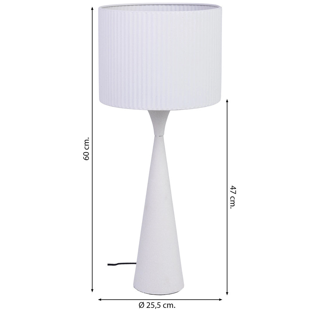 Lampada tavolo metallo bianco 25.5x25.5x47/60h cm