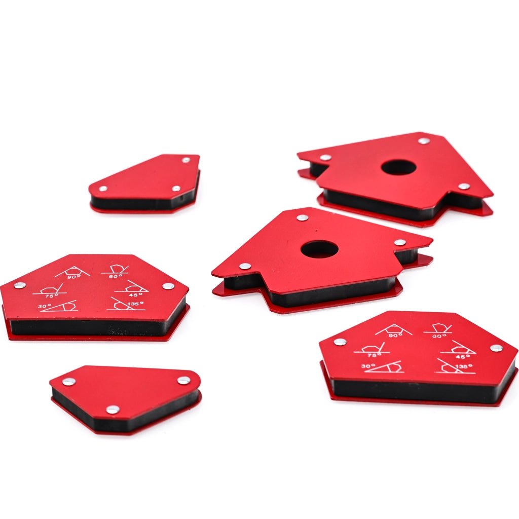 Set di 6 Squadre Magnetiche per Saldatura – Precisione e Durata | Acciaio Inossidabile, Rosso, 1,48 kg