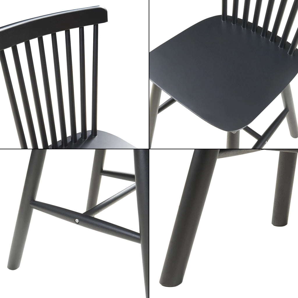 Set di 2 Sedie Karmoy da Sala Pranzo - Nero [en.casa]