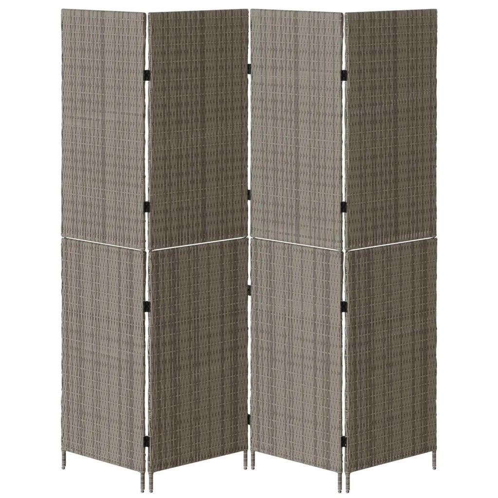 Divider per stanze | Paravento | Divisorio Ambienti Grigio 195 x 180 cm polyrattan