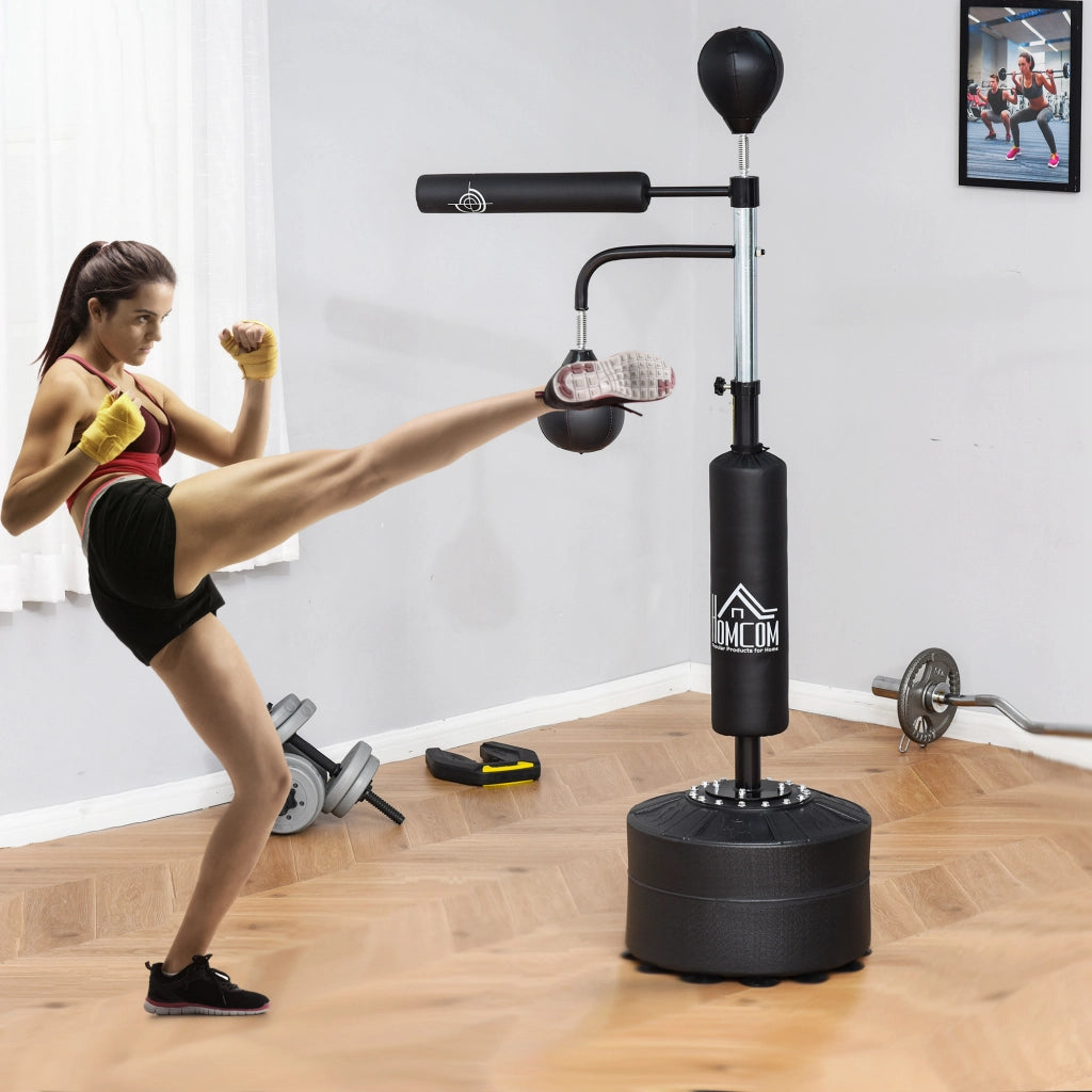Sacco Boxe da Terra 4 in 1 ¨C zephmum ¨C Nero, Altezza Regolabile 160-230cm
