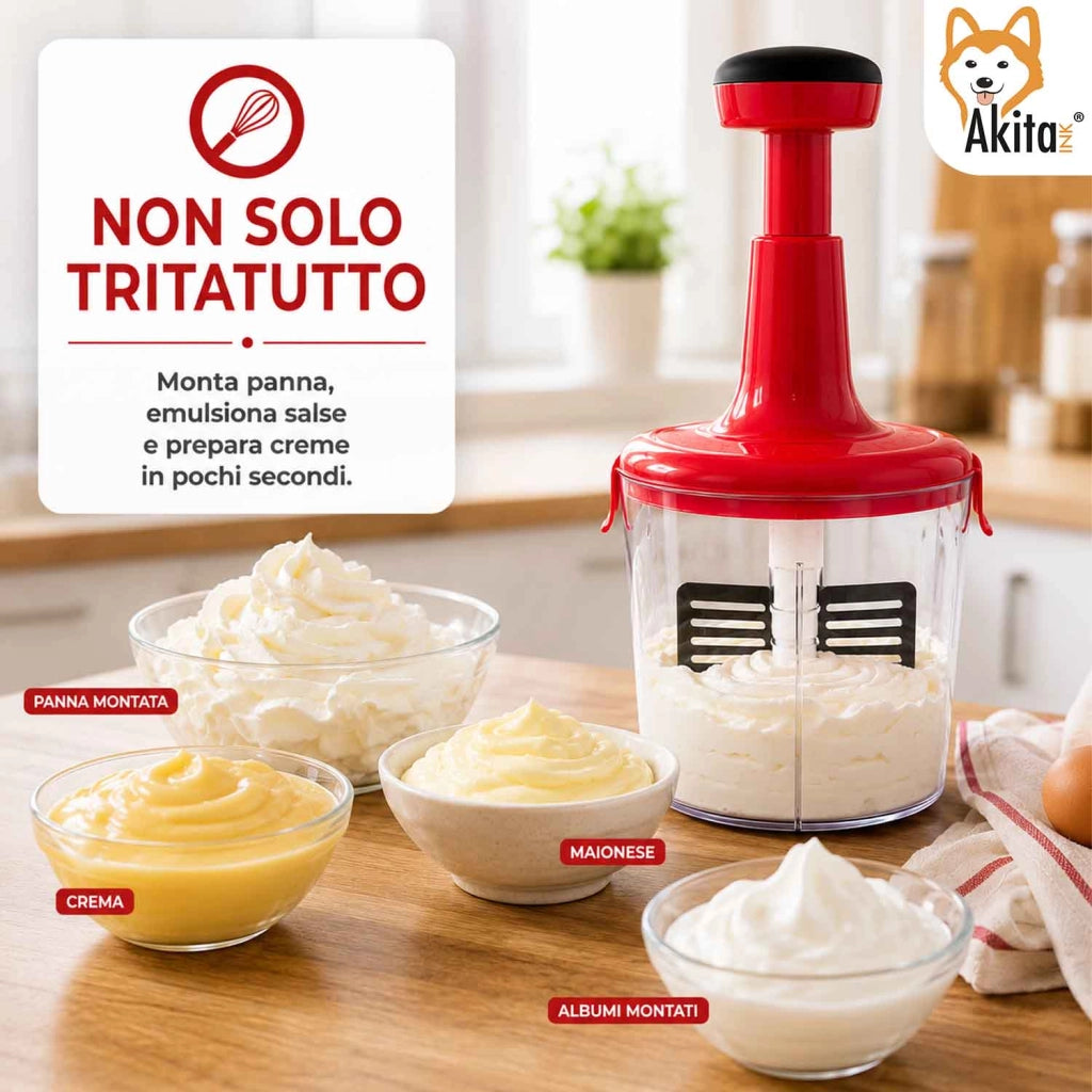 Akitaink Samurai Tritatutto Manuale con 5 Lame e Accessori