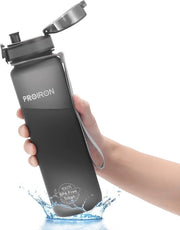 Bottiglia sportiva, 1 litro / 500 ml, senza bolle, apertura a un click, con filtro del tè e guarnizioni di ricambio senza bolle
