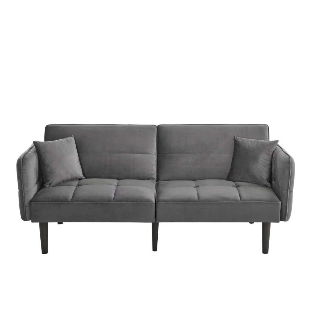 Divano Letto 2 Posti ¨C MINIMAL ¨C Velluto, Braccioli Ribaltabili, Schienale Regolabile