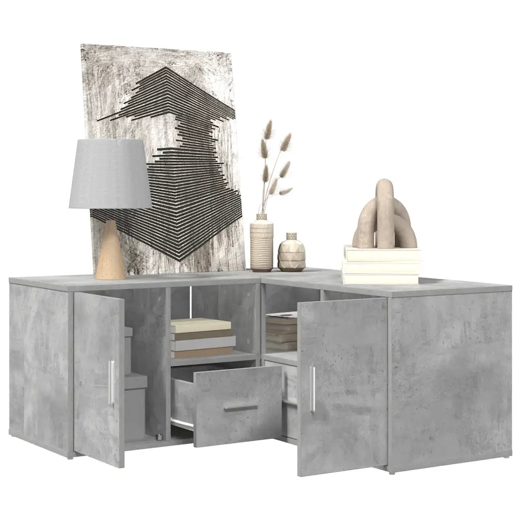 Mobile Angolare Grigio Cemento 160x40x45 cm in Truciolato 3307822