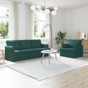 Set di divani 2 pcs Verde Scuro 201 x 80 x 85 cm Tessuto