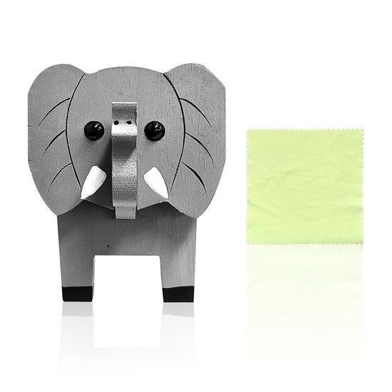 Supporto occhiali in legno di elefante - Decorazione - Materiale ecologico - Dimensioni 10x11x15 cm