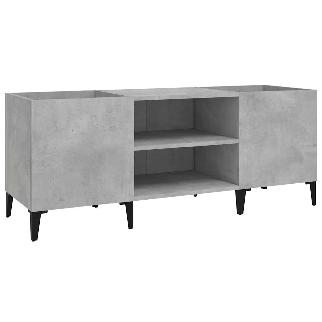 Mobile Porta Dischi Grigio Cemento 121x38x48 Legno Multistrato 831937