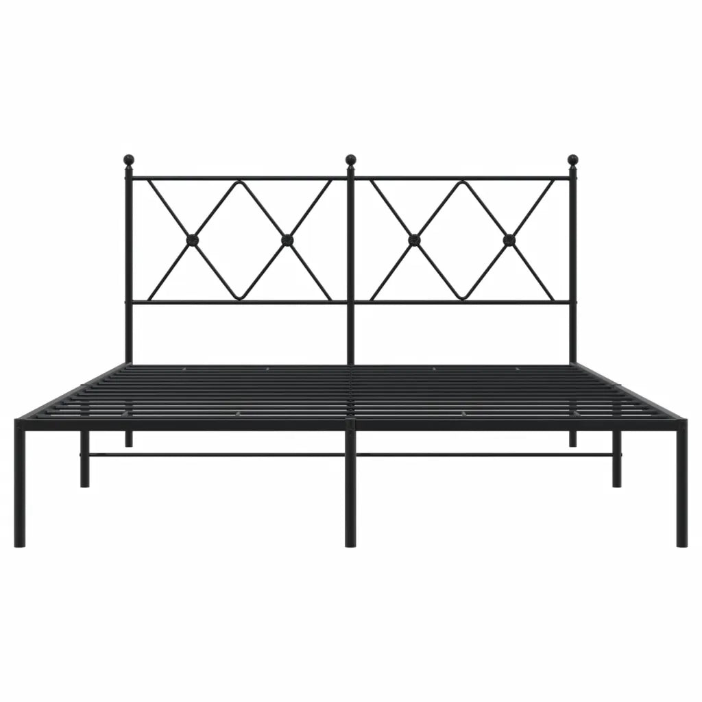 Giroletto con Testiera in Metallo Nero 135x190 cm