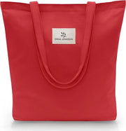 Borsa di juta - borsa elegante per spese con chiusura a zip e tas interno - borsa in tessuto con maniglia lunga - borsa ideale come borsa da spalle, borsa da spese, shopper per donne grande