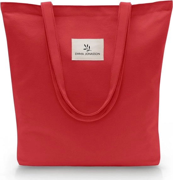 Borsa di juta - borsa elegante per spese con chiusura a zip e tas interno - borsa in tessuto con maniglia lunga - borsa ideale come borsa da spalle, borsa da spese, shopper per donne grande