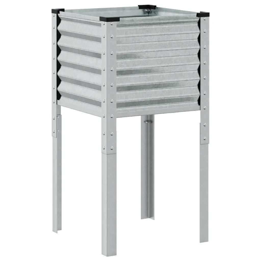 vidaXL Fioriera da Giardino 45x45x88 cm in Acciaio Zincato