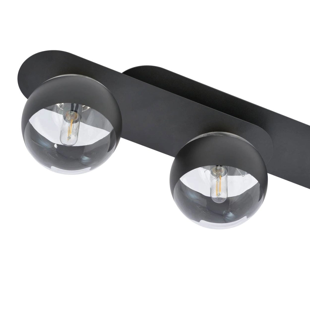 Plafoniera Emibig Plaza 3 3xE14 metallo nero trasparente
