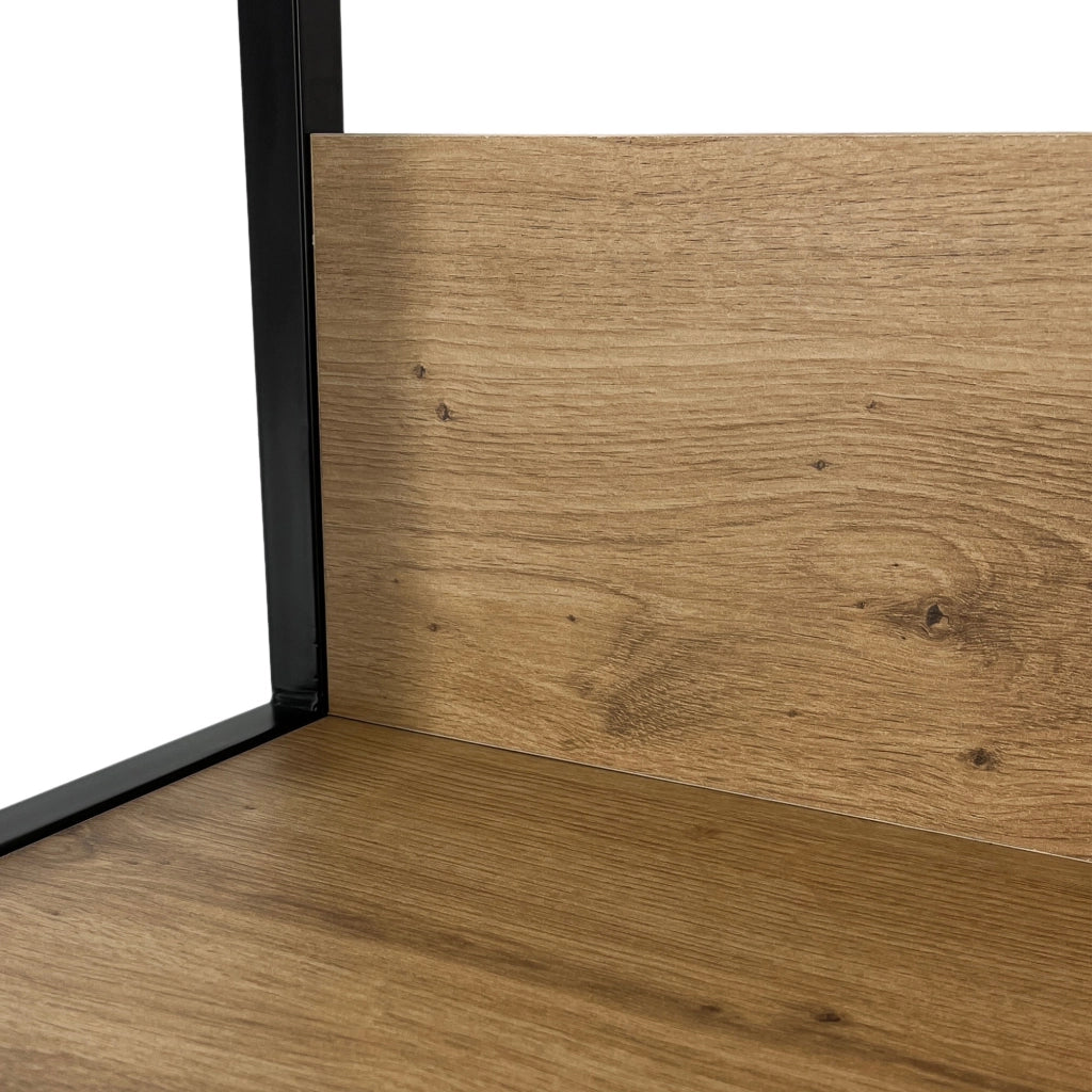 Scaffale stilo loft con ripiani in legno 80 cm Nera 80 cm inserto frontale Quercia Artisan 80x32x192 cm