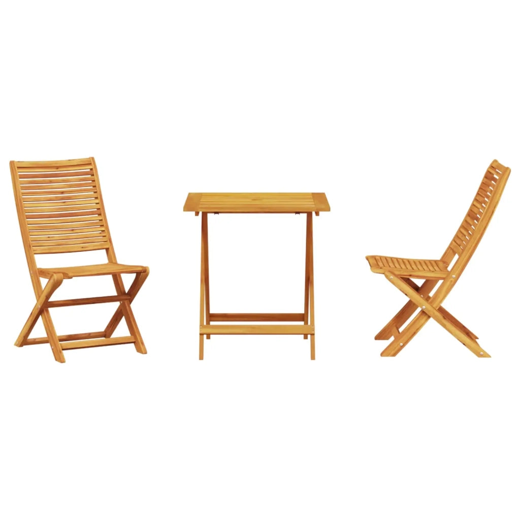 Set Bistro Pieghevole 3 pcs Marrone Legno di Acacia Massello 3375696