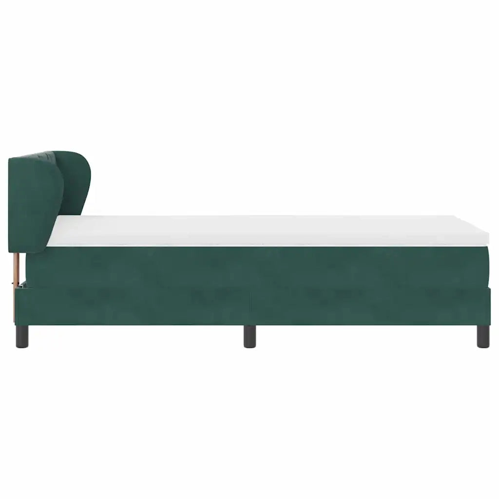 Letto a molle con testiera Verde scuro 90 x 200 cm Velluto 3340427