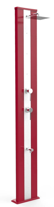 Doccia Solare da Giardino 40L Miscelatore Nebulizzatore e Lavapiedi Arkema Dada S Fascia Inox Cherry