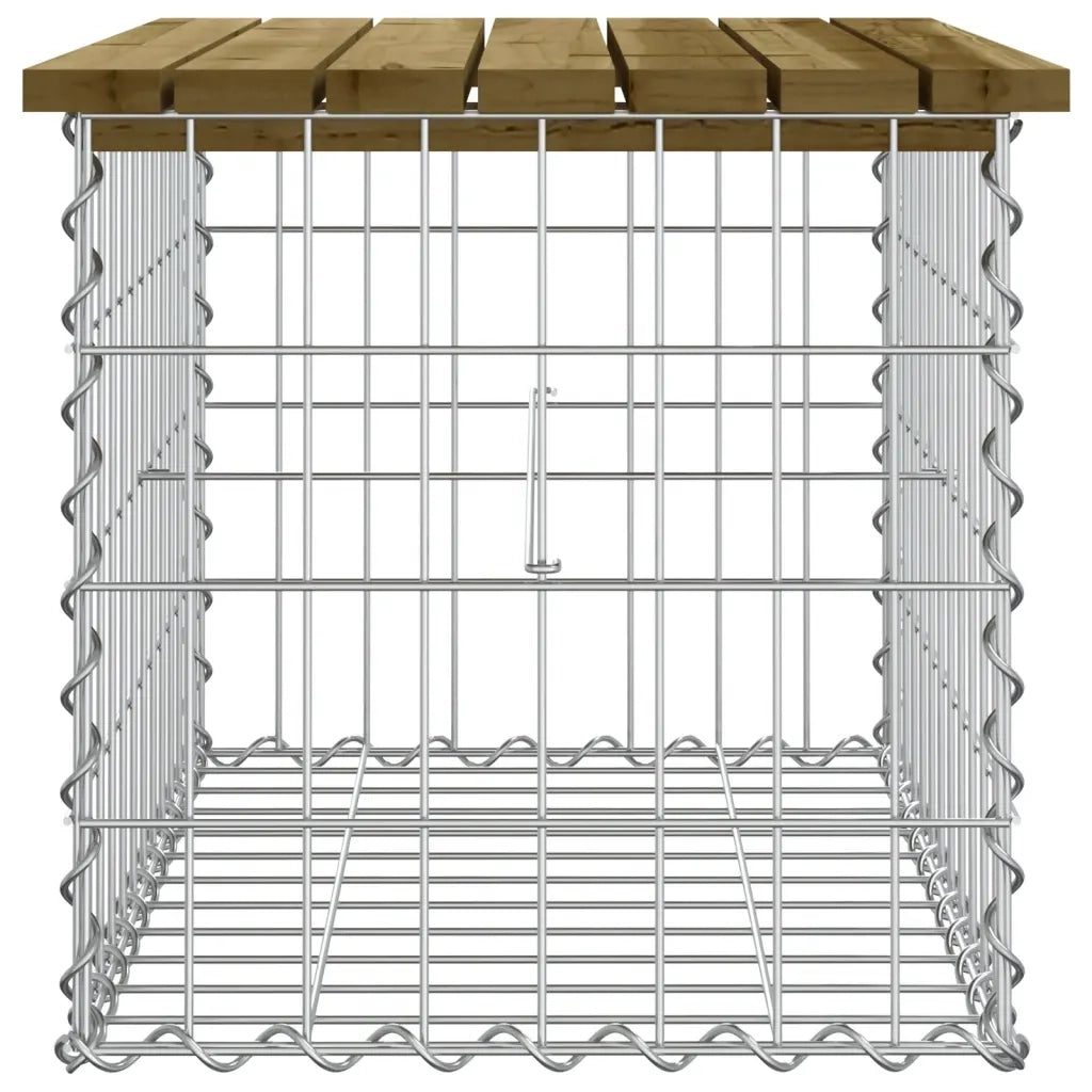 Panca da Giardino Design Gabbione 63x44x42 cm Pino Impregnato