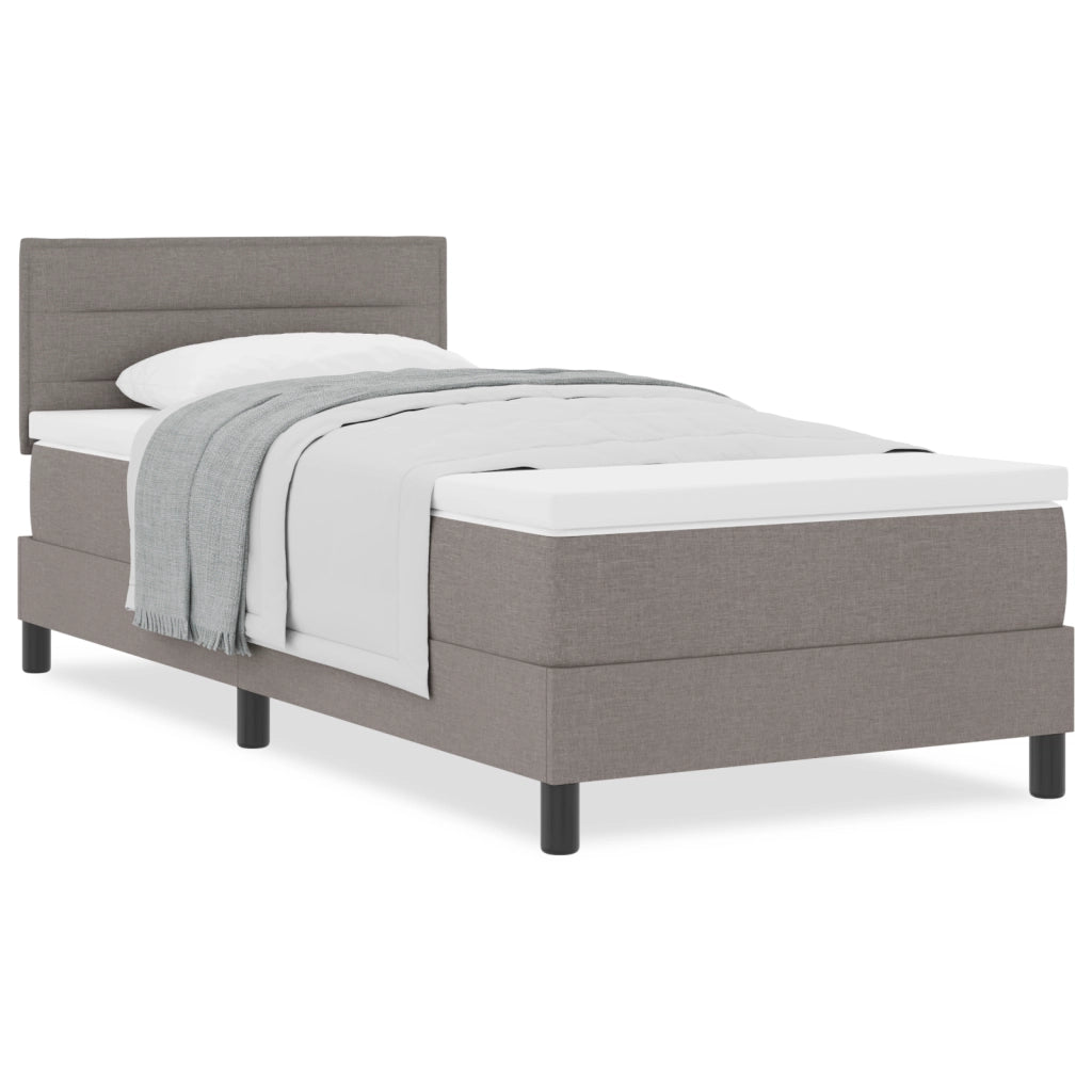 Letto a Rete con Materasso Taupe 80x200 cm Tessuto