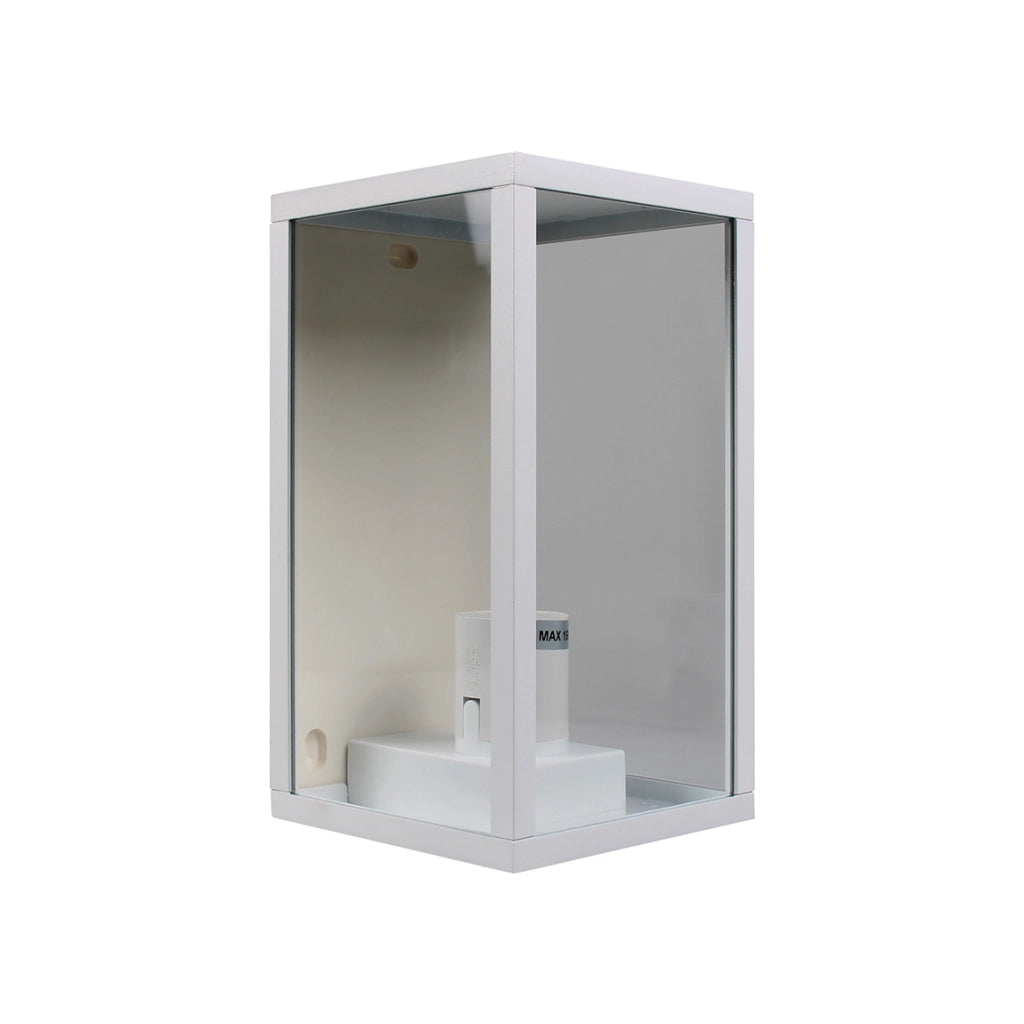 LAMPADA DA PARETE IP44 PER INTERNI ED ESTERNO IN ALLUMINIO BIANCO CON ATTACCO E27 - DESIGN ELEGANTE E MODERNO