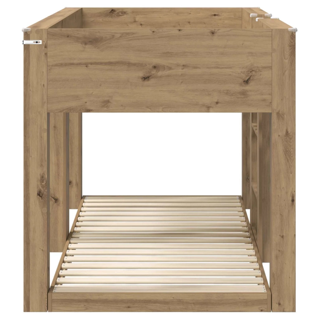 Letto a Castello per Bambini Rovere artigianale 75 x 190 cm