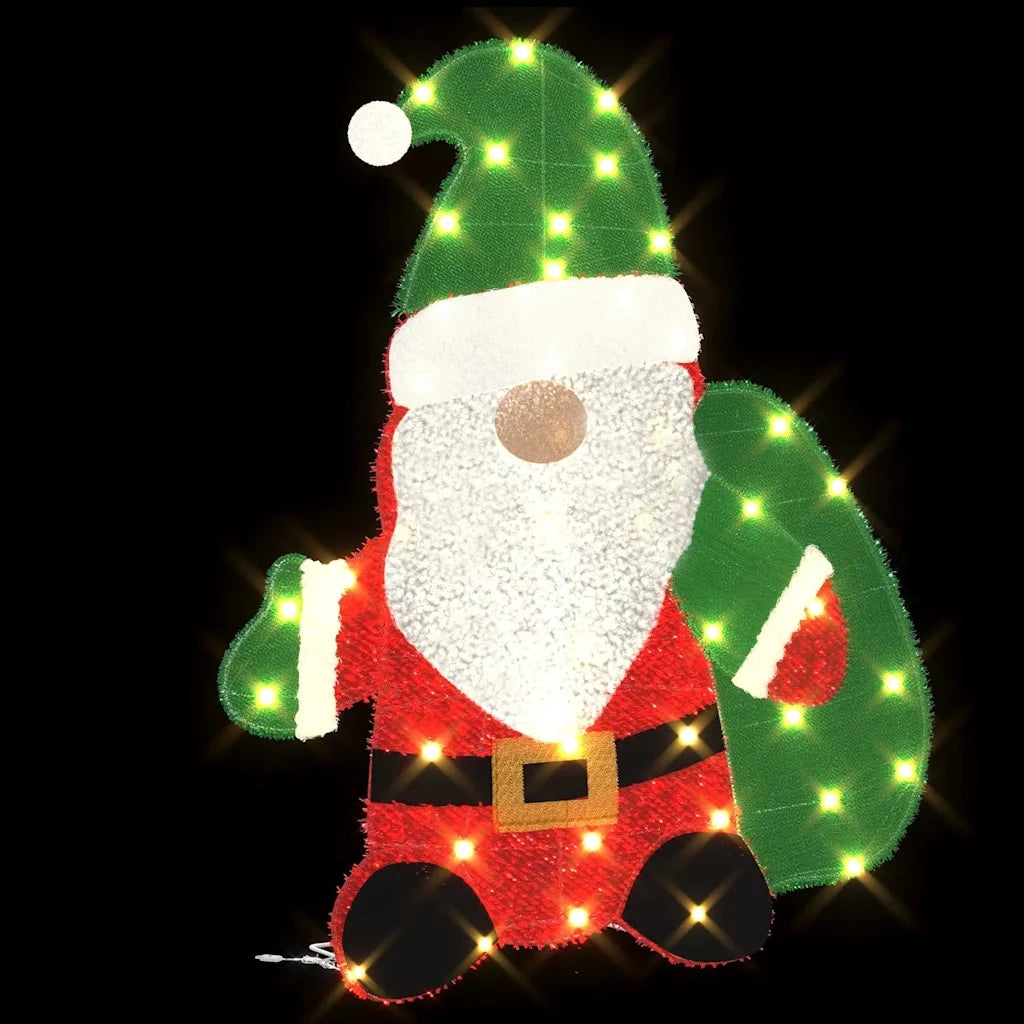 Babbo Natale Illuminato Bianco caldo 70 x 62 cm Tessuto di Lamè 42019621