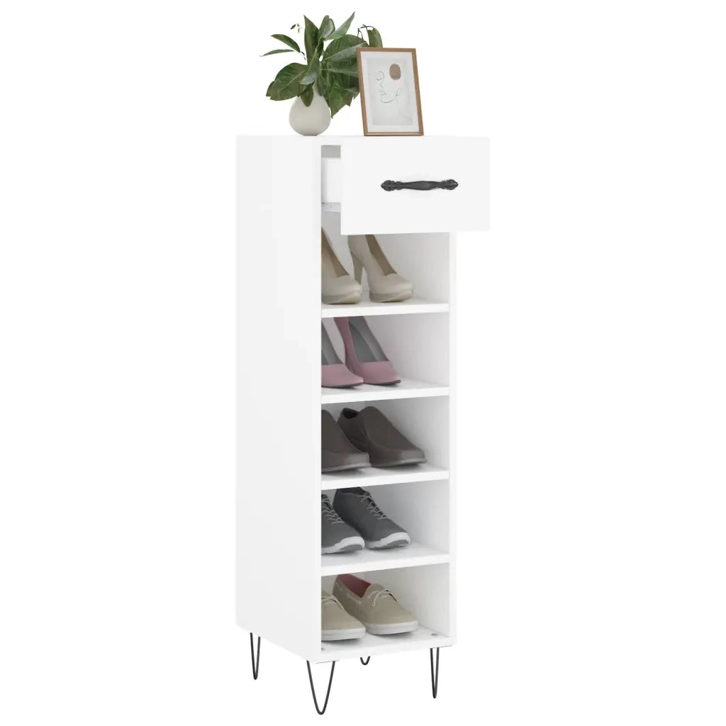 Scarpiera Bianca 30x35x105 cm in Legno Multistrato